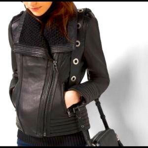 Michael Kors Knit Collar Moto Jacket- Mint Condition